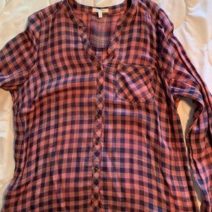 Maurice’s plaid shirt